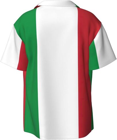 Italian Flag Men's Shirt Short Sleeved Color Button Down Beach Shirt Tropical Holiday in Saudi Arabia