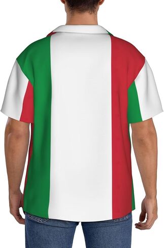 Italian Flag Men's Shirt Short Sleeved Color Button Down Beach Shirt Tropical Holiday in Saudi Arabia