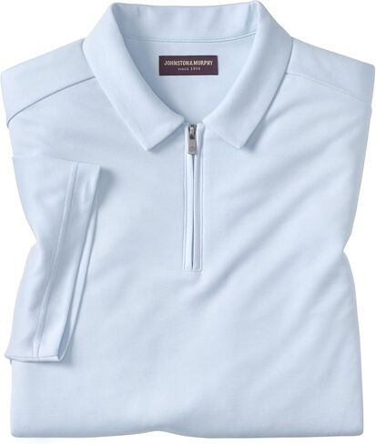 Johnston & Murphy Men's Vintage Birdseye zip polo in Saudi Arabia