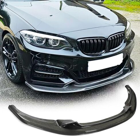 MCARCAR KIT Front Bumper Lip fits for BMW 2 Series F22 F23 M Sport Coupe Convertible 2Doors 2014-2019 220i 228i 230i M235i M240i M-tech Auto Carbon Fiber Chin Spoiler Splitter Protector in Saudi Arabia