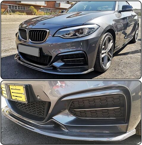 MCARCAR KIT Front Bumper Lip fits for BMW 2 Series F22 F23 M Sport Coupe Convertible 2Doors 2014-2019 220i 228i 230i M235i M240i M-tech Auto Carbon Fiber Chin Spoiler Splitter Protector in Saudi Arabia