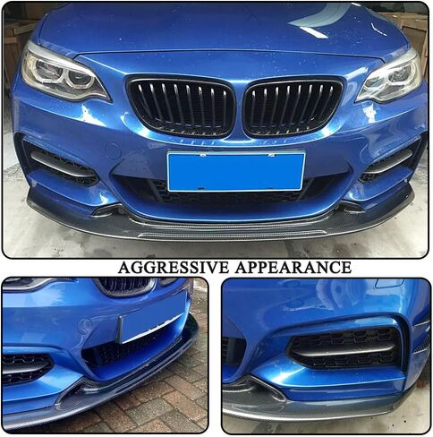 MCARCAR KIT Front Bumper Lip fits for BMW 2 Series F22 F23 M Sport Coupe Convertible 2Doors 2014-2019 220i 228i 230i M235i M240i M-tech Auto Carbon Fiber Chin Spoiler Splitter Protector in Saudi Arabia