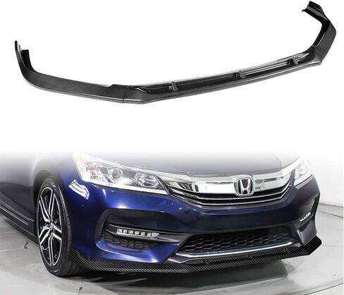 Q1-TECH, Front Bumper Lip fit for Compatible with 2016-2017 Honda Accord 4DR / Sedan Only, Front Bumper Lip Spoiler Air Chin Body Kit Splitter ABS, STP-Style (Painted Black) in Saudi Arabia