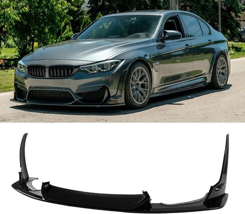 5PCS LPT Style Front Bumper Lip for BMW F80 M3 F82 M4 2015-2020 Front Bumper Spoiler Splitter with Winglet Front Chin Air Dam (Glossy Black) in Kuwait