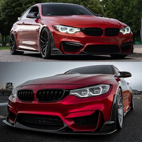 5PCS LPT Style Front Bumper Lip for BMW F80 M3 F82 M4 2015-2020 Front Bumper Spoiler Splitter with Winglet Front Chin Air Dam (Glossy Black) in Kuwait