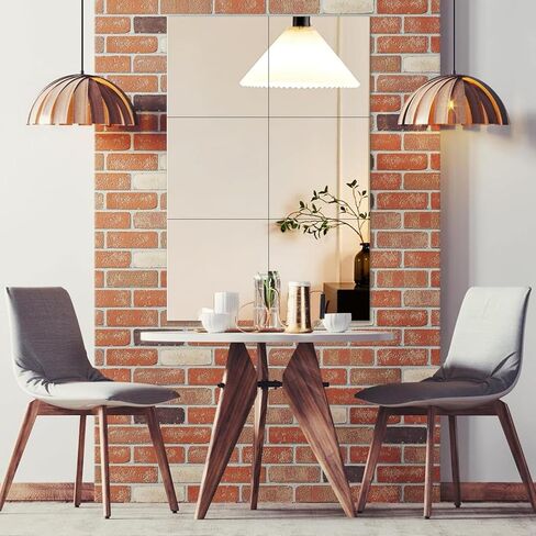 Abyssaly Mirror Stickers for Walls 4 Pack 11.8''x11.8'' Self Adhesive Stick on Mirrors Tiles Small Peel and Stick 2mm Unbreakable Wall Mirrors Decorative Sheets for Kitchen in Saudi Arabia