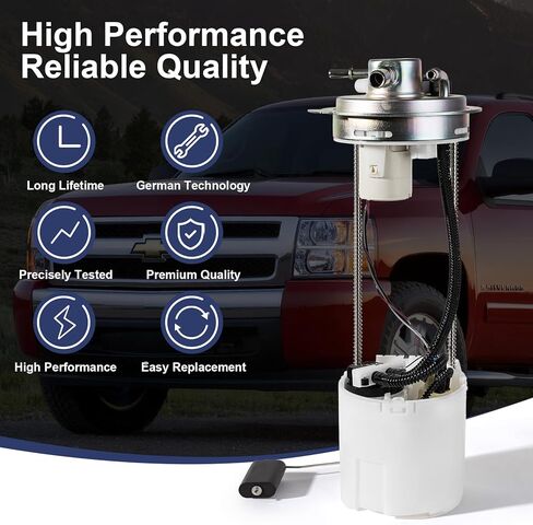 مجموعة وحدة مضخة الوقود الكهربائية متوافقة مع 2009 Chevy Silverado 1500 GMC Sierra 1500 4.8L 5.3L 6.0L CAB Pickup استبدال E3817M P76507M VANBOL0118 مع استشعار ضغط وحدة الإرسال O O-RING in Saudi Arabia