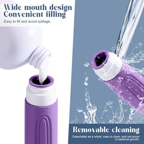 Travel Bottles for Toiletries, 3oz TSA Approved Travel Size Toiletries, Silicone Leak-Proof Refillable Containers, Squeezable Liquid Essentials Bottles W/Clear Bag（GRAY） in Saudi Arabia
