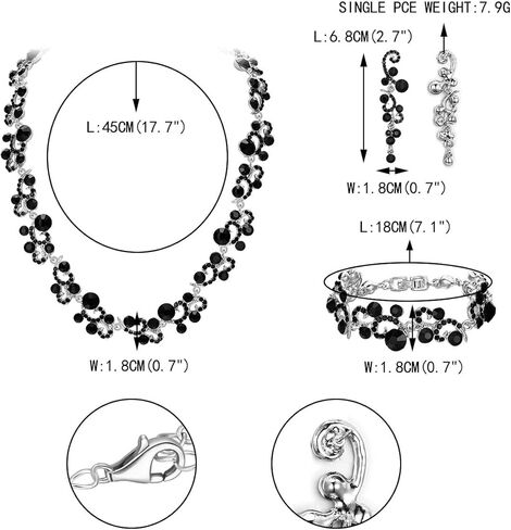 EVER FAITH Women's Austrian Crystal Elegant Wedding Flower Wave Necklace Earrings Bracelet Set in Saudi Arabia