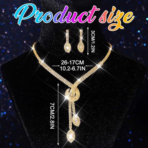 Kilshye Rhinestone المجوهرات مجموعة قلادة الزفاف الزفاف مجموعات حرك الحلقات حفلة موسيقية للنساء in Kuwait