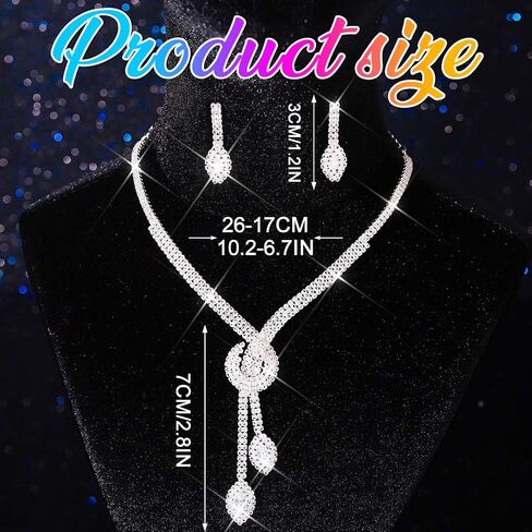 Kilshye Rhinestone المجوهرات مجموعة قلادة الزفاف الزفاف مجموعات حرك الحلقات حفلة موسيقية للنساء in Kuwait