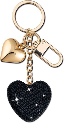 Heart Keychain Cute Bling Rhinestone Key Chain For Car Keys Bag Charms Purse Charms Accessories in Saudi Arabia