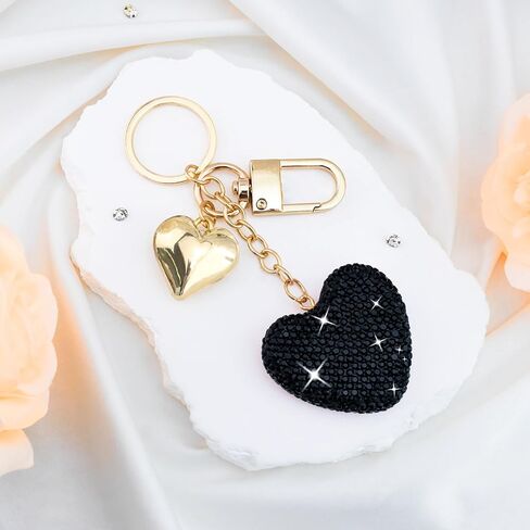 Heart Keychain Cute Bling Rhinestone Key Chain For Car Keys Bag Charms Purse Charms Accessories in Saudi Arabia