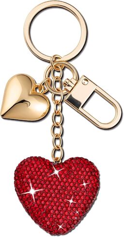 Heart Keychain Cute Bling Rhinestone Key Chain For Car Keys Bag Charms Purse Charms Accessories in Kuwait