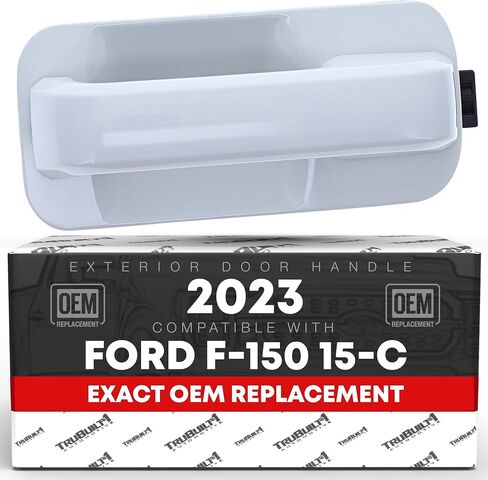 مقبض الباب الخارجي T1A ، جانب الراكب الأمامي/الخلفي - متوافق مع 2015-2024 Ford F -150 - Oxford White ، No Beyhole - OEM FL3Z1522404CAPTM ، 97929 in Kuwait