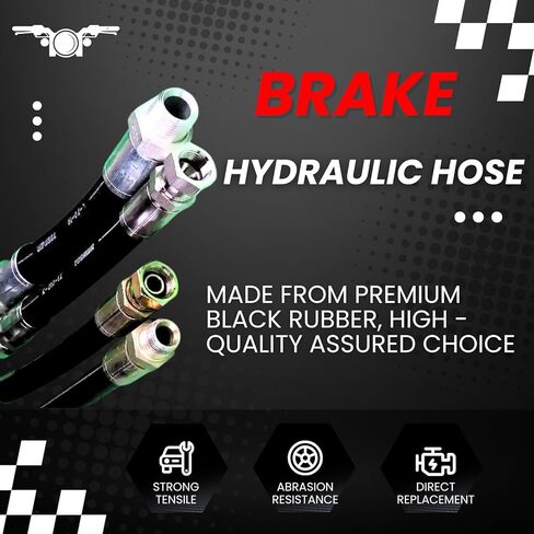 Arrhythmic Front Rear Brake Hydraulic Hose - 4PCs Automotive Replacement Brake Hoses for Ford E-150 Econoline Club Wagon 5.8L 1992 1993, for Ford E-150 Econoline 4.9L 1992 1993 in Saudi Arabia