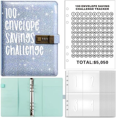 100 Envelopes Money Saving Challenge, Fun and Organized Challenges to Save $5,050, A5 Money Saving Budget Binder, Savings Challenges Book for Planning(Pink) in Saudi Arabia