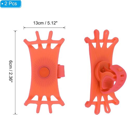 PATIKIL 2Pcs Bike Phone Mount, 360° Rotation Silicone Motorcycle Phone Holder for 3"- 6.5" Phones Adjustable Phone Mount for Motorcycle Bicycle Electric Scooter, Green in Saudi Arabia