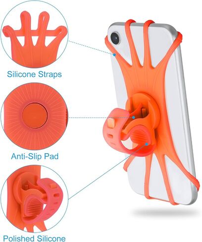 PATIKIL 2Pcs Bike Phone Mount, 360° Rotation Silicone Motorcycle Phone Holder for 3"- 6.5" Phones Adjustable Phone Mount for Motorcycle Bicycle Electric Scooter, Green in Saudi Arabia