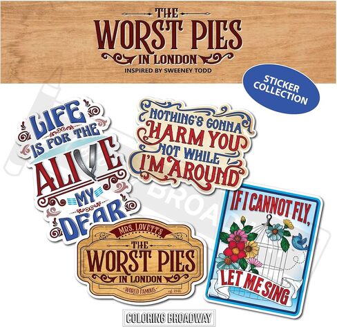 Into The Woods I Wish Sticker Collection - Set of 4 Coloring Broadway Stickers Inspired by Into The Woods - die-Cut, Bubble Free Vinyl. (3" x 3" - Set of 4) in Saudi Arabia