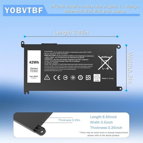 33ydh بطارية الكمبيوتر المحمول لـ Dell Lnspiron 17 7000 7779 7778 7786 7773 15 7577 G3 3579 3779 G5 5587 G7 7588 Latitude 13 3380 14 3490 15 3590 56WH in Saudi Arabia