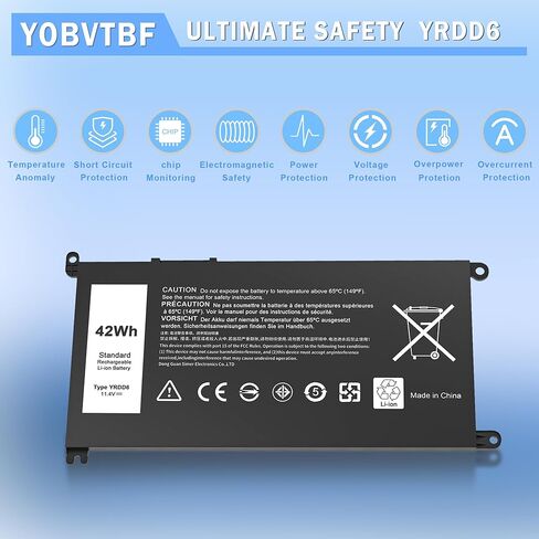 33ydh بطارية الكمبيوتر المحمول لـ Dell Lnspiron 17 7000 7779 7778 7786 7773 15 7577 G3 3579 3779 G5 5587 G7 7588 Latitude 13 3380 14 3490 15 3590 56WH in Saudi Arabia