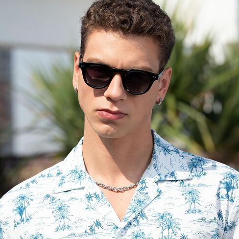 Carfia Retro Mens Sunglasses for Womens UV400 حماية أسيتات أزياء مربع الأزياء in Saudi Arabia