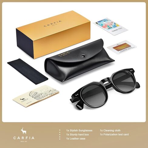 Carfia Retro Mens Sunglasses for Womens UV400 حماية أسيتات أزياء مربع الأزياء in Saudi Arabia