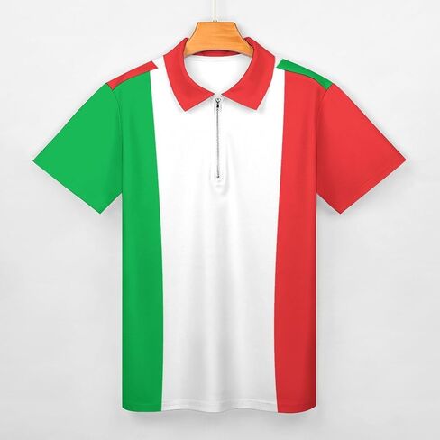 Italian Flag Golf Polo Shirts for Men Casual Short Sleeve Collared Athletic Tee in Saudi Arabia