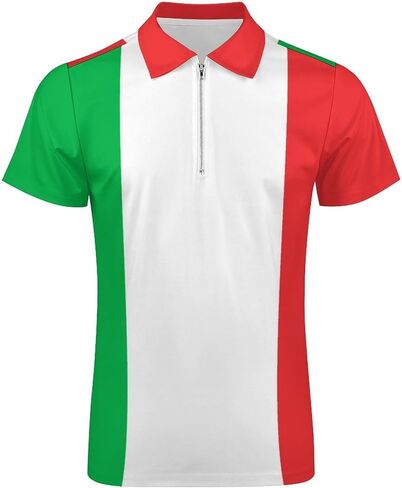 Italian Flag Golf Polo Shirts for Men Casual Short Sleeve Collared Athletic Tee in Saudi Arabia