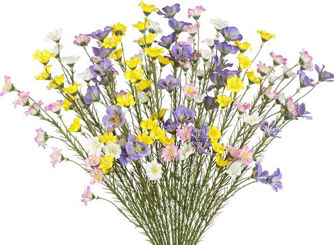 16 Pcs Artificial Wildflowers with Stems Bulk Silk Spring Flowers Floral Picks 21inch Fake Forsythia Branches Faux Wildflowers Arrangements for Home Decor Indoor Outdoor Wedding Centerpieces in Kuwait