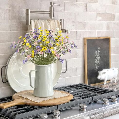 16 Pcs Artificial Wildflowers with Stems Bulk Silk Spring Flowers Floral Picks 21inch Fake Forsythia Branches Faux Wildflowers Arrangements for Home Decor Indoor Outdoor Wedding Centerpieces in Kuwait