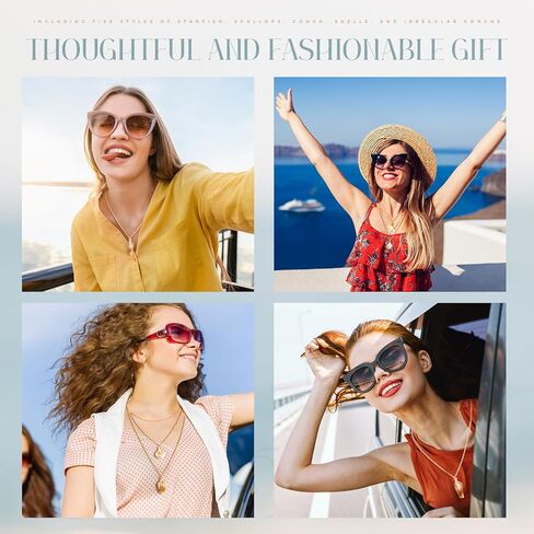 Tondiamo 50 PCS Natural Seashell Necklace for Women Rad Scallop Conch Presant Ocean Jewelry Gift Netlace Sea Shell Netlace مع سلسلة حبل طويلة 18.9 بوصة in Kuwait