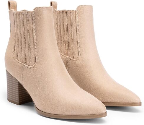 DREAM PAIRS Women's Ankle Boots Pointed Toe Chunky Block Heel Ankle Bootie Fall Short Booties Shoes in Saudi Arabia