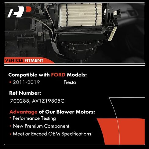 A-Premium HVAC Heater Blower Motor Assembly Compatible with Ford Vehicles - Fiesta-2019, EcoSport 2018-2022 - Front Side, Replace# AV1Z19805C in Saudi Arabia
