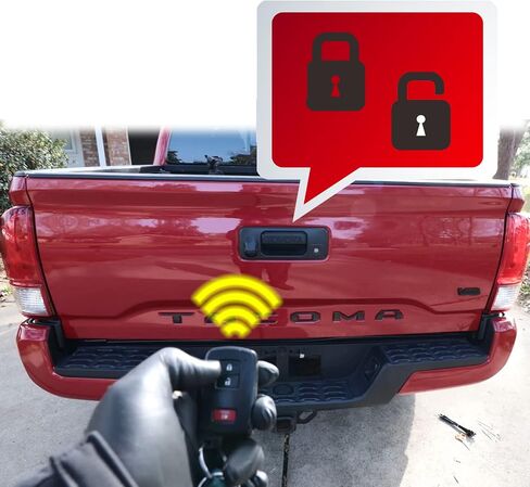 Tailgate Anti-Theft Lock Compatible for Toyota Tacoma 2016-2023 Truck Bed Tailgate Lock with Keys Made by Zinc Alloy - Black in Saudi Arabia