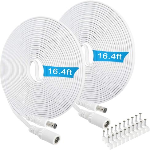 12v DC Extension Cord 26ft,5.5mm x 2.1mm Extension Cable Flat 12 Volt Power Supply Adapter for CCTV Security Camera Surveillance Indoor IP Camera Dvr Standalone LED Strip,Car,Male to Female in Kuwait