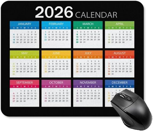 تقويم لوحة الماوس 2025، تقويمات لوحات ماوس الكمبيوتر، حصيرة مكتب مطاطية غير قابلة للانزلاق، لوحة مفاتيح ألعاب مكتبية (9.45 × 7.87 بوصة) in Kuwait