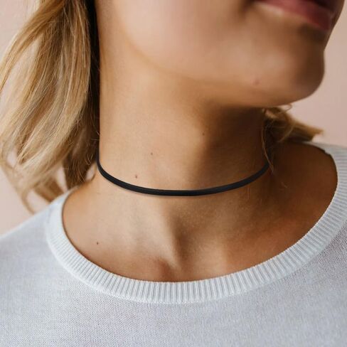 4 ملم أسود ونبيذ جماعة حمراء قلادة جلدية للقلادة للنساء - فرقة طوق رقيقة أنيقة لحفلة الهالوين in Kuwait