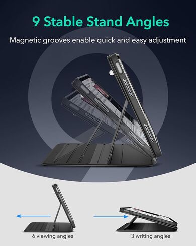 ESR لـ IPAD AIR CASE 13 بوصة M3/M2 (2025/2024) ، الغطاء المغناطيسي القابل للإزالة ، صورة قابلة للتعديل/المناظر الطبيعية مع عرض شاشة مرفوعة ، 9 زوايا دائمة ، سلسلة التحول ، الأزرق in Kuwait