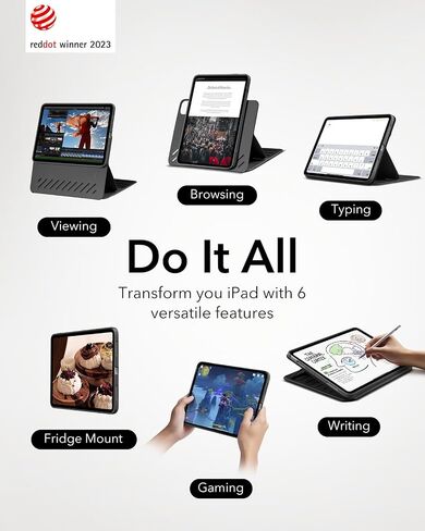 ESR for iPad Air 13 Inch Case M3/M2 (2025/2024), Removable Magnetic Cover, Adjustable Portrait/Landscape Stand with Raised Screen View, 9 Standing Angles, Shift Series, Blue in Kuwait