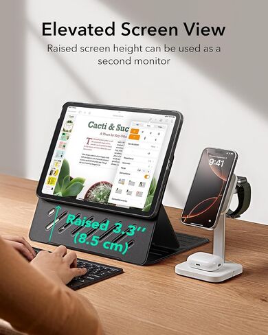 ESR for iPad Air 13 Inch Case M3/M2 (2025/2024), Removable Magnetic Cover, Adjustable Portrait/Landscape Stand with Raised Screen View, 9 Standing Angles, Shift Series, Blue in Kuwait