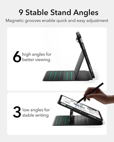 ESR for iPad Air 13 Inch Case M3/M2 (2025/2024), Removable Magnetic Cover, Adjustable Portrait/Landscape Stand with Raised Screen View, 9 Standing Angles, Shift Series, Blue in Kuwait