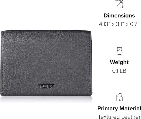 TUMI - Nassau Gusseted Card Case - Card Holder Wallet for Men & Women - With ID Window - Nappa Leather Material - Black Texture- in Saudi Arabia