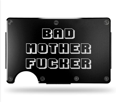 CREWZ Bad Mother Fcker Minimalist Slim Wallet For Men RFID Blocking Front Pocket Credit Card Holder Accessories Gift in Saudi Arabia