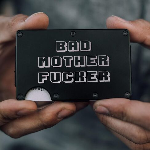 CREWZ Bad Mother Fcker Minimalist Slim Wallet For Men RFID Blocking Front Pocket Credit Card Holder Accessories Gift in Saudi Arabia