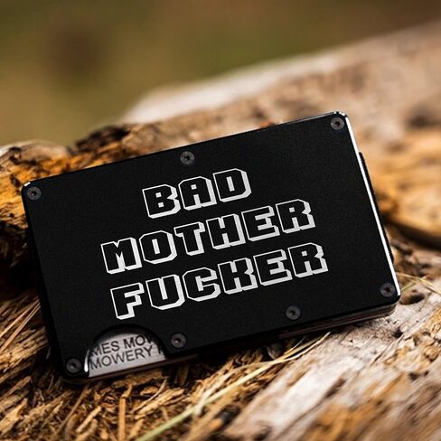 CREWZ Bad Mother Fcker Minimalist Slim Wallet For Men RFID Blocking Front Pocket Credit Card Holder Accessories Gift in Saudi Arabia