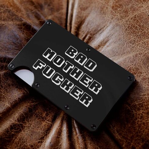 CREWZ Bad Mother Fcker Minimalist Slim Wallet For Men RFID Blocking Front Pocket Credit Card Holder Accessories Gift in Saudi Arabia