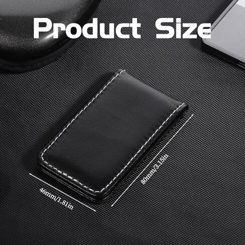 Black Magnetic Money Clip Minimalist Design Cash Wallet Slim Leather Business Money Holder for Card Men Wallet in Saudi Arabia