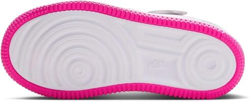 Nike Force 1 Low EasyOn Little Kids' Shoes (FN0237-102, White/Laser Fuchsia) Size 11 in Saudi Arabia